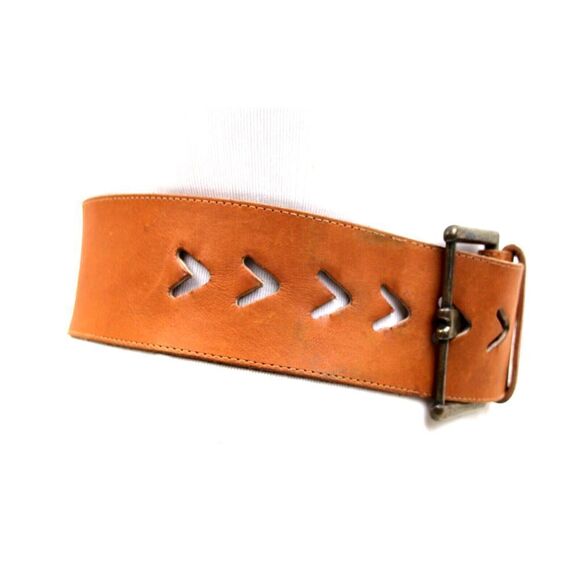 Limited EXPRESS TAN BROWN GENUINE LEATHER 2.75"Wd CORSET WOMEN'S BELT Sz S (A10 - Picture 2 of 10